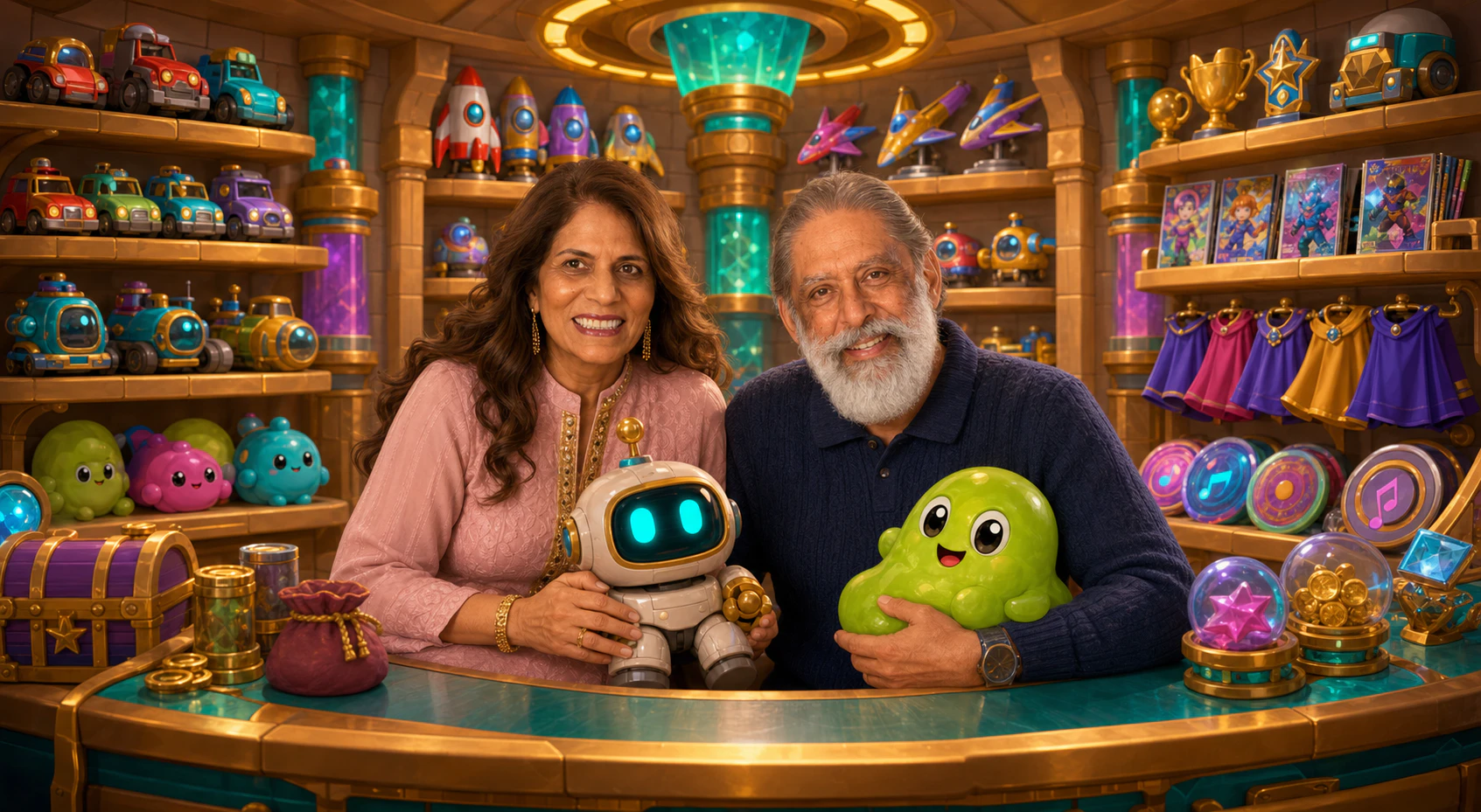 Dadu and Dadi in the Boogerbots Store Castle